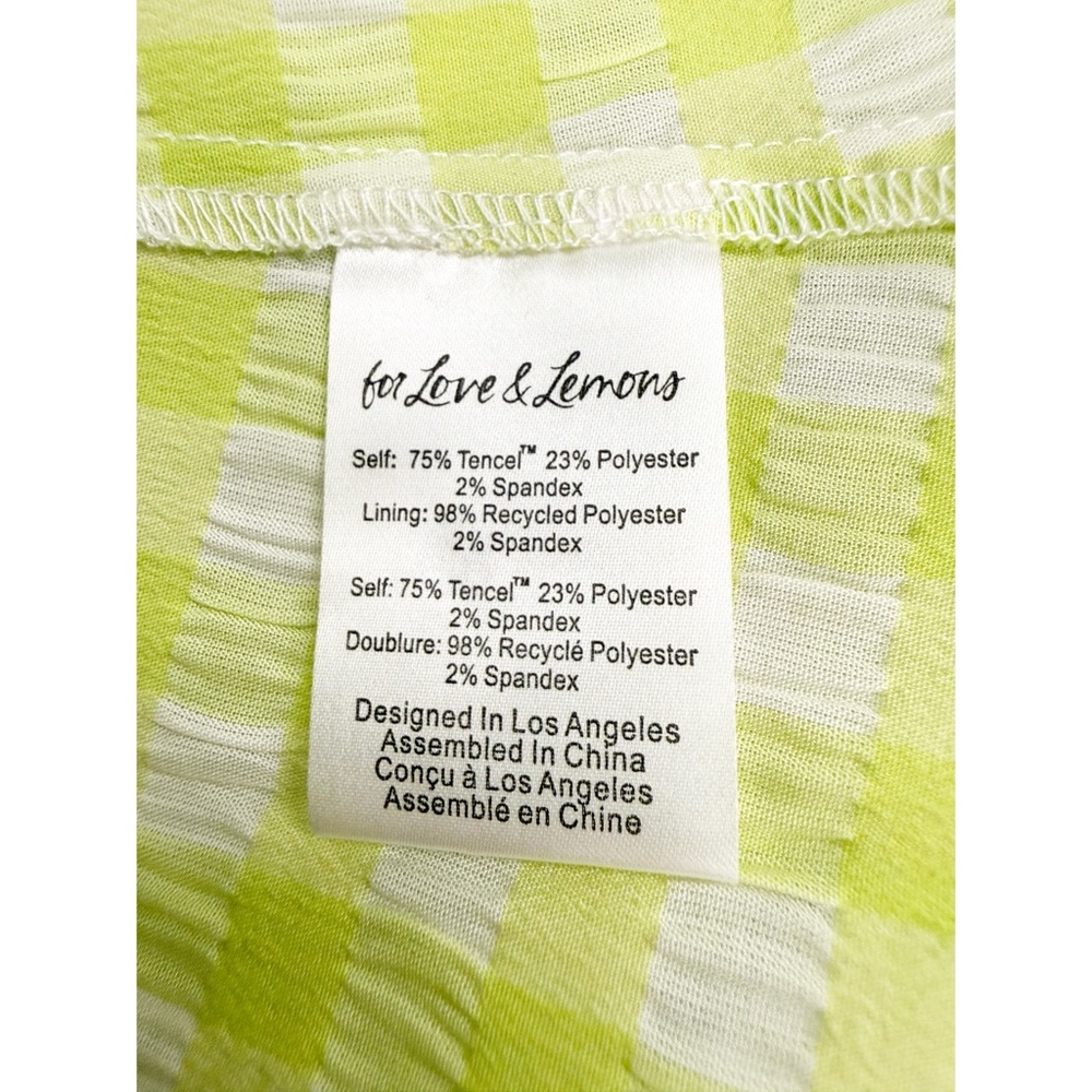 NWT For Love & Lemons Maureen Midi Dress Green Gingham Cutout Tie Back, Size L - Picture 8 of 10